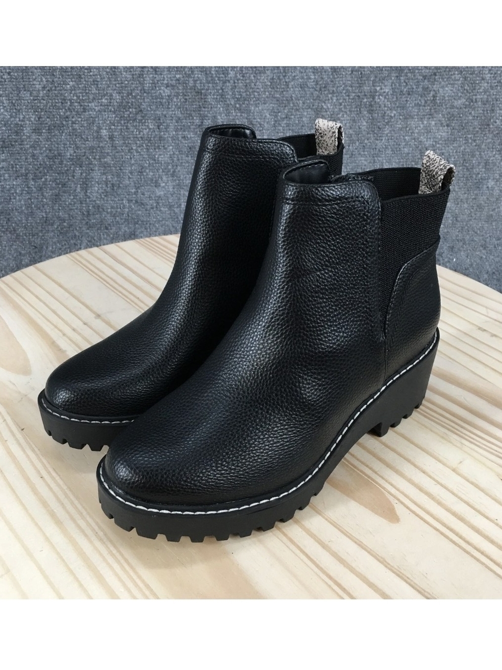Women's Taci Boots by Universal Thread, featuring a pebbled faux-leather finish